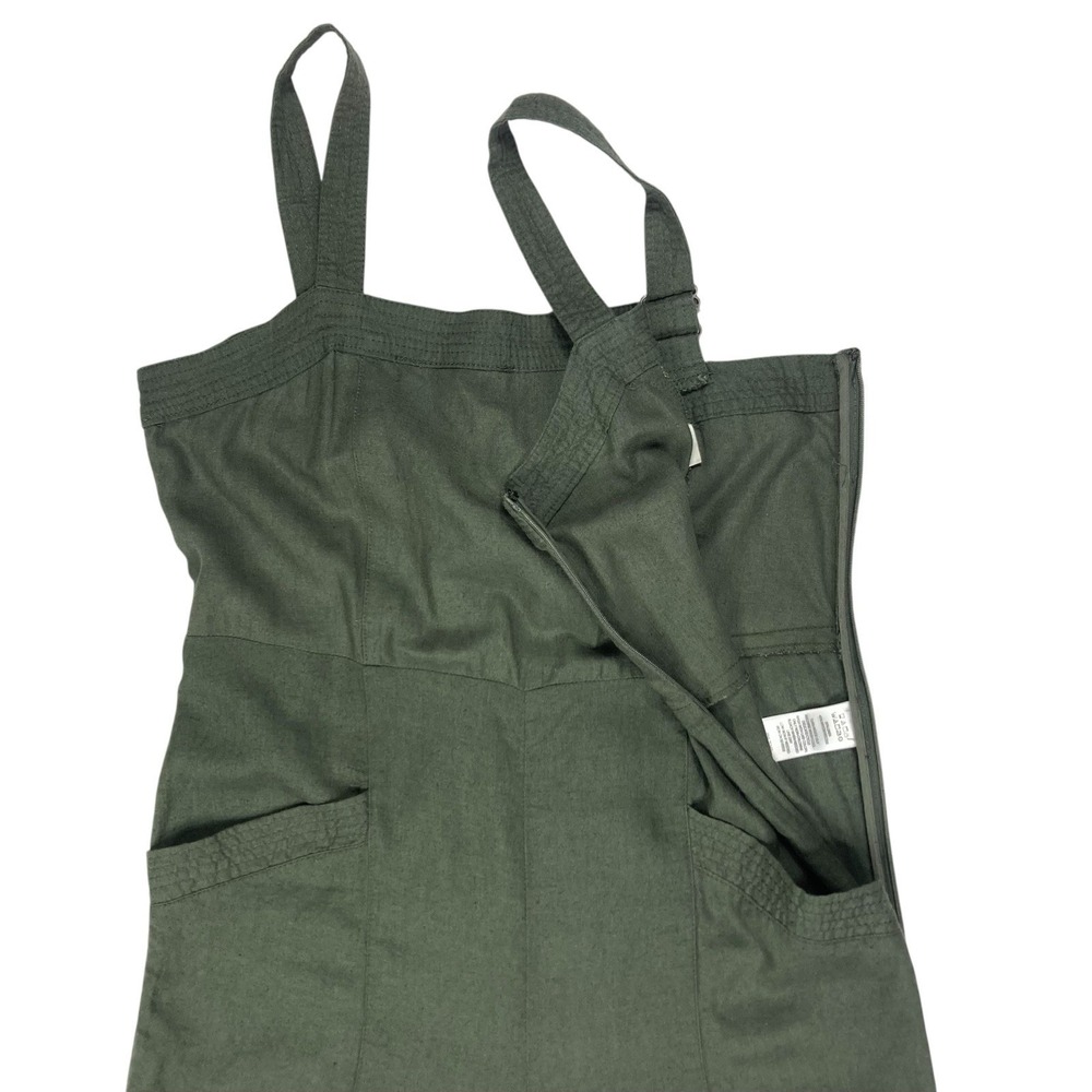 Nicole Miller Olive Green Wide-Leg Ribbed Jumpsuit - Picture 5 of 14
